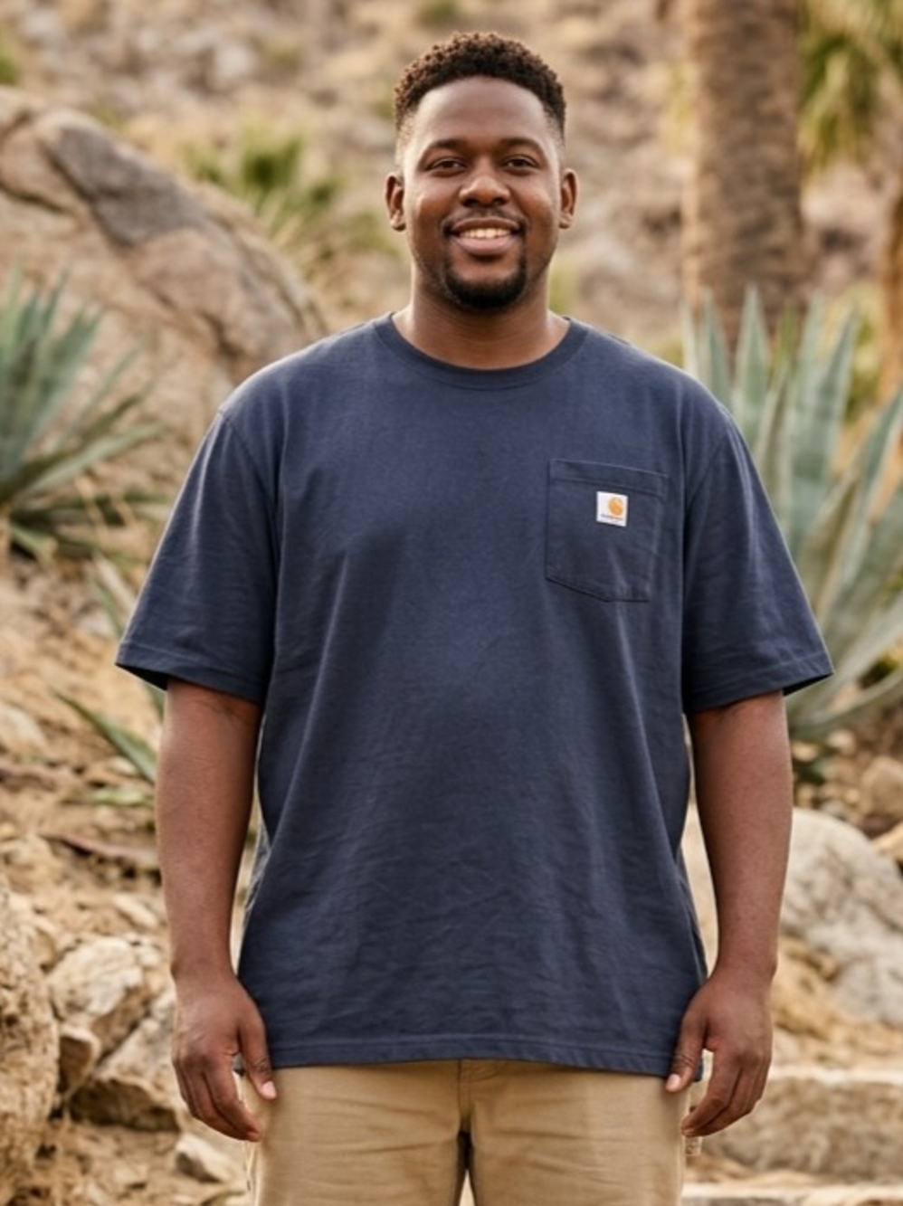 Carhartt Workwear Pocket Charcoal Grey T-Shirt w/Relaxed "Loose Fit" 2XL EUC